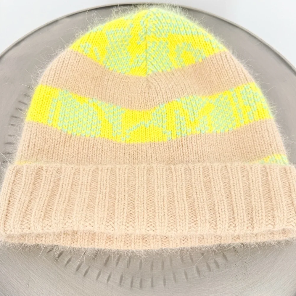 Juicy Couture Yellow and Tan Knit Hat